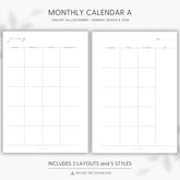 JOYFUL MONTHLY CALENDAR A