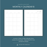 JOYFUL Monthly Calendar B
