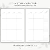 JOYFUL MONTHLY CALENDAR B