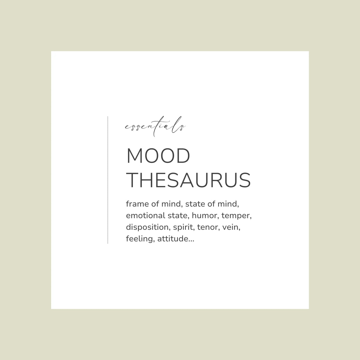 ESSENTIALS Mood Thesaurus