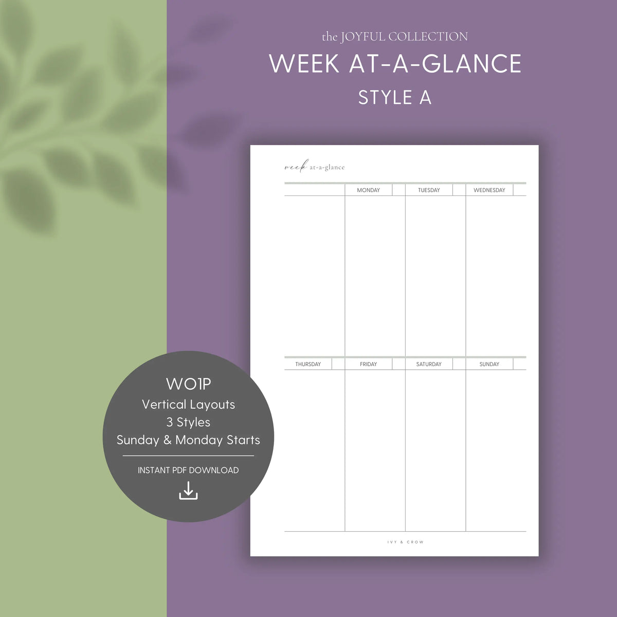 JOYFUL Week At-A-Glance | Style A