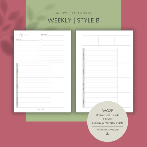 JOYFUL Weekly | Style B | Horizontal