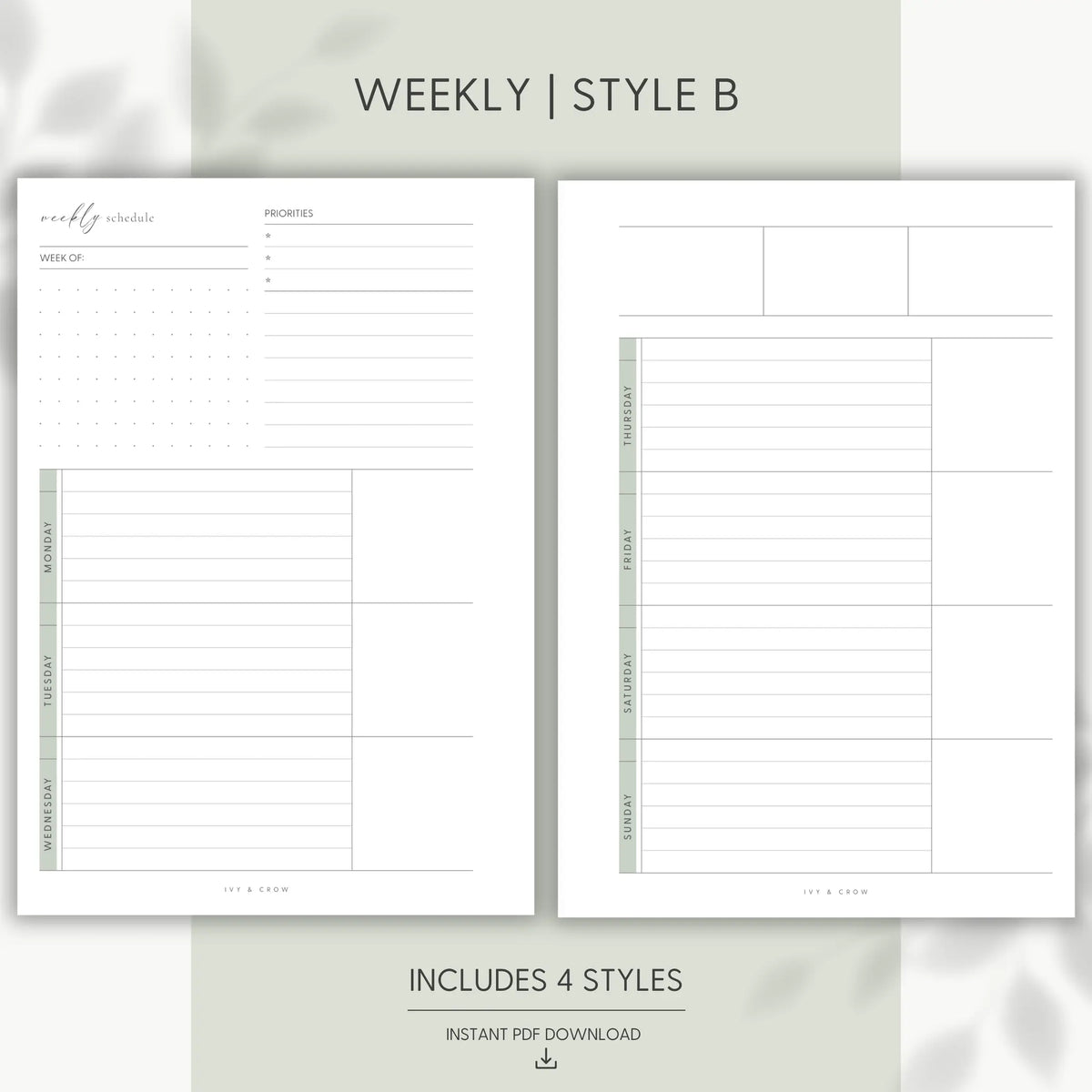 JOYFUL WEEKLY | Style B | Horizontal