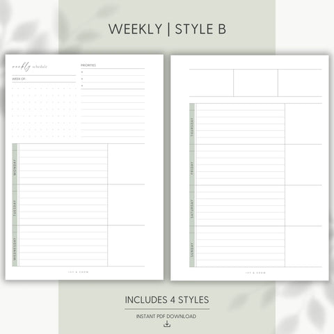 JOYFUL WEEKLY | Style B | Horizontal