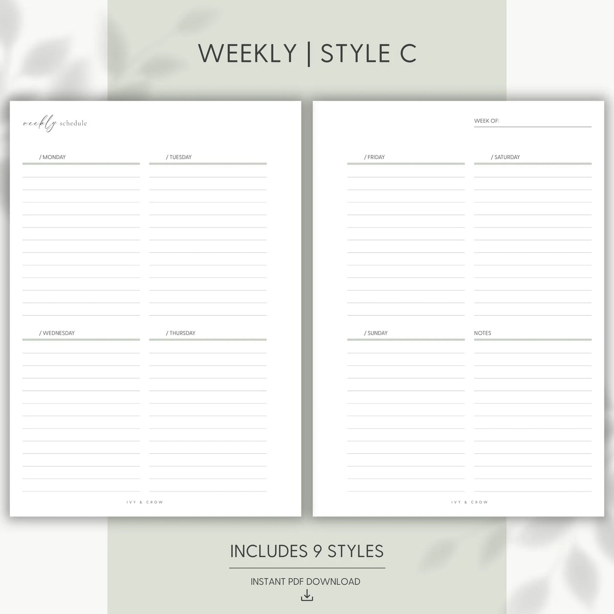 JOYFUL WEEKLY | Style C | Squared