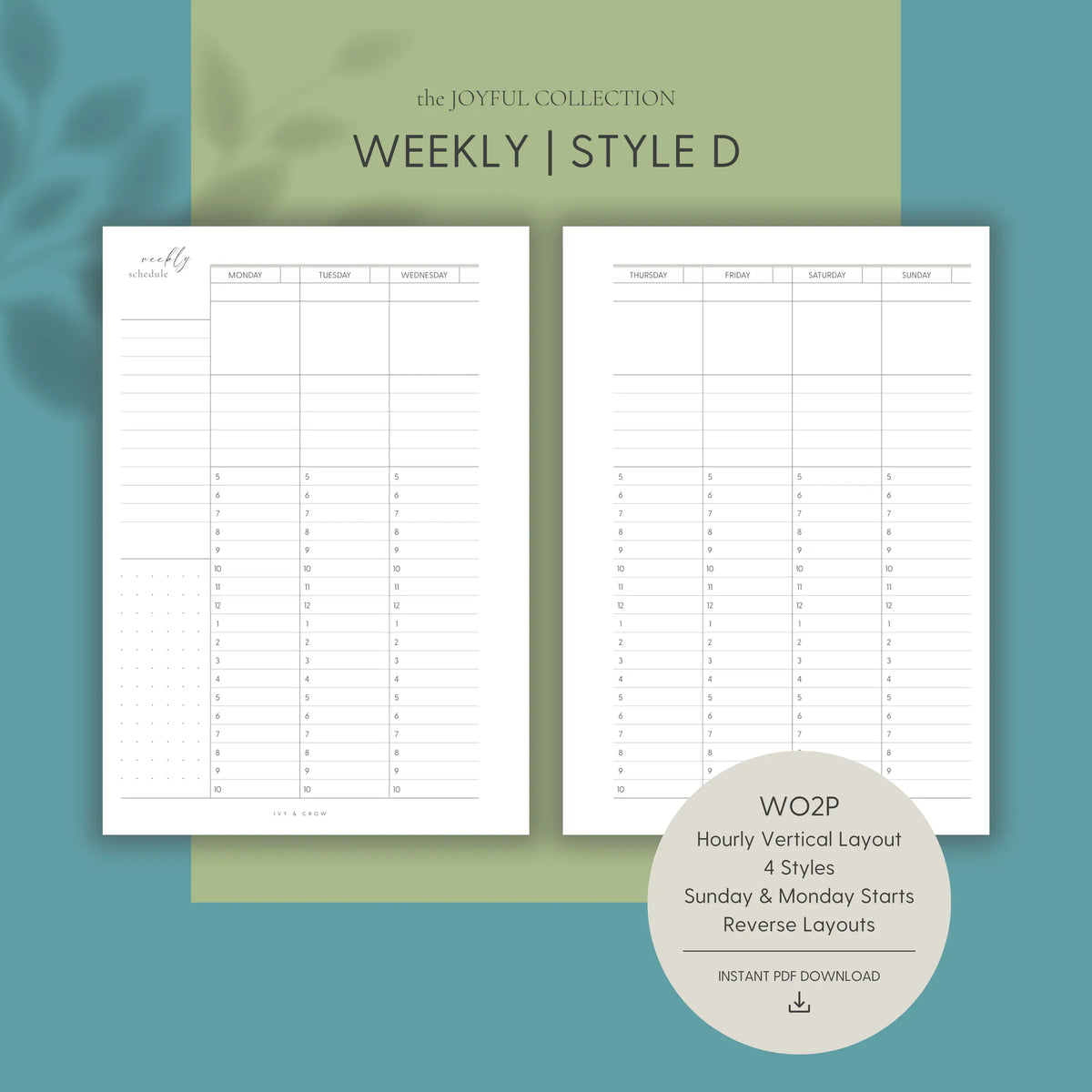 JOYFUL Weekly | Style D | Vertical Hourly