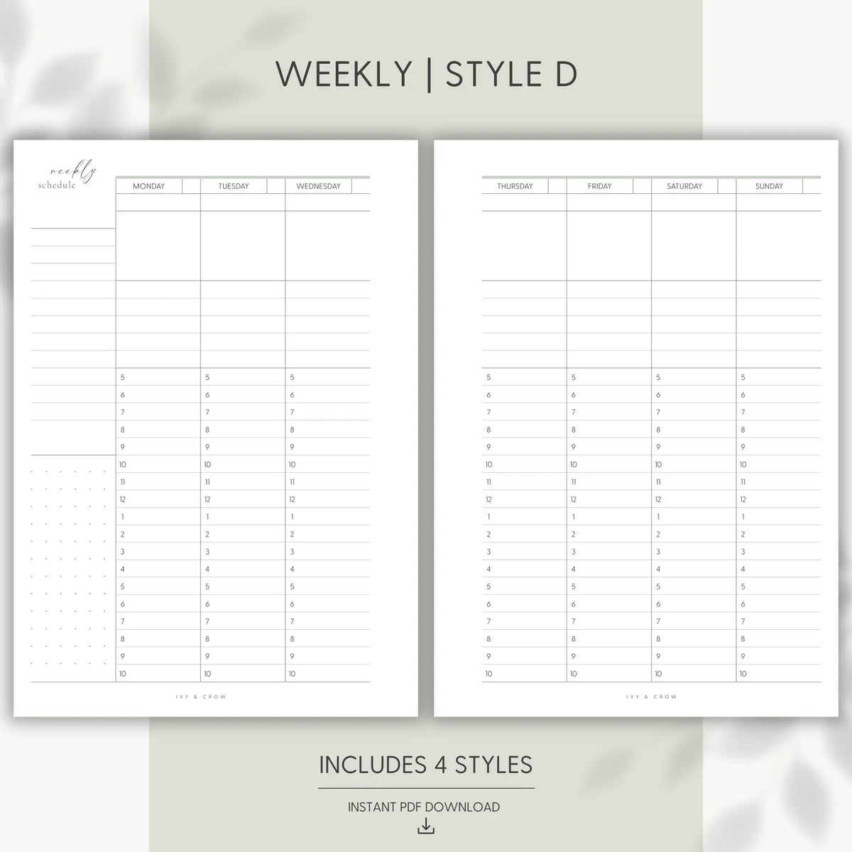 JOYFUL WEEKLY | Style D | Vertical Hourly