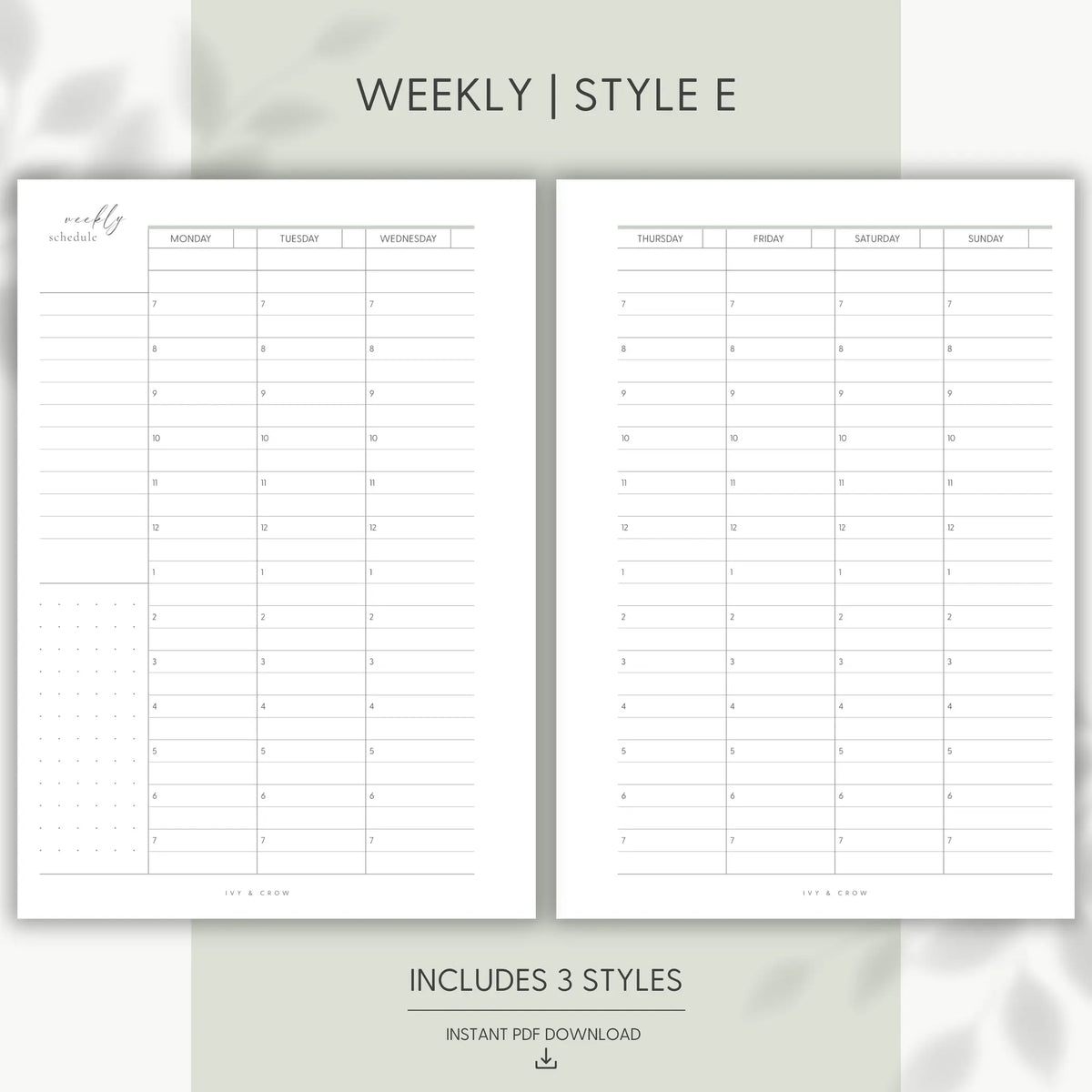 JOYFUL WEEKLY | Style E | Vertical 1/2 Hour