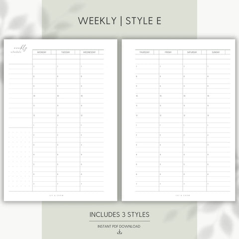 JOYFUL WEEKLY | Style E | Vertical 1/2 Hour
