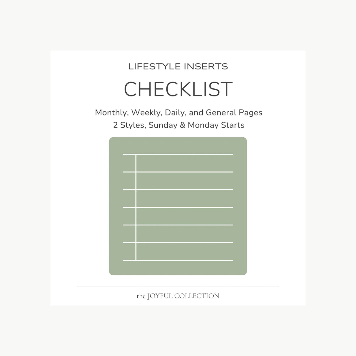 JOYFUL Checklist