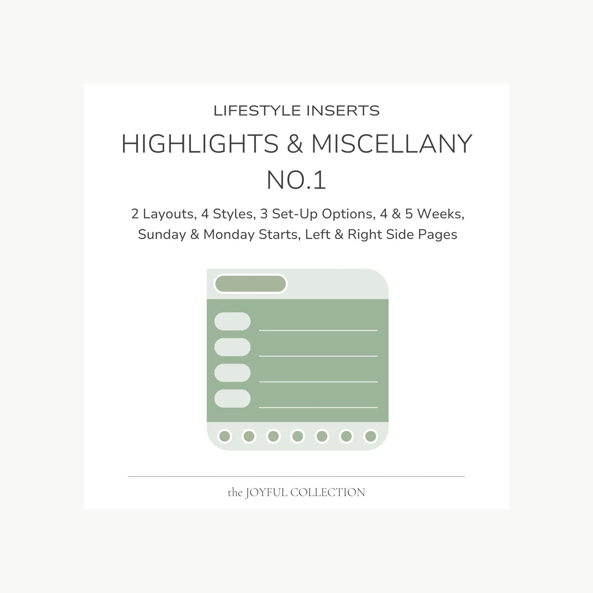 JOYFUL Highlights and Miscellany No.1