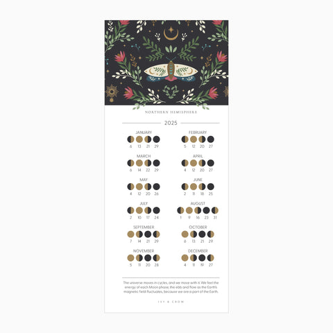 2025 Lunar Calendar | Moth | BLACK