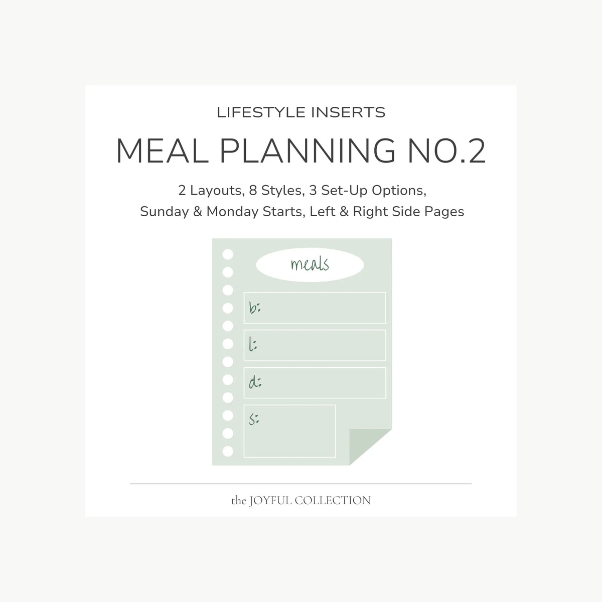 JOYFUL Meal Planning No.2