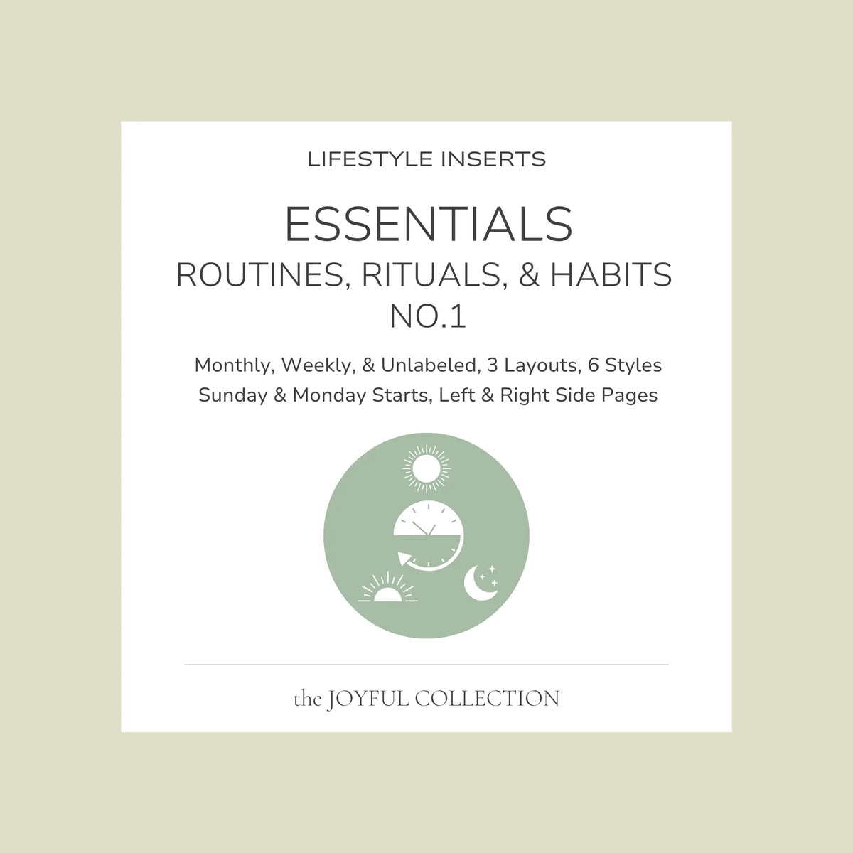 JOYFUL Essentials Routines, Rituals, and Habits No.1