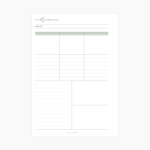 JOYFUL Weekly Organization