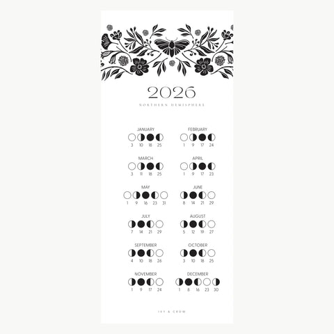 2026 Lunar Calendar | Black and White Moth | TOP