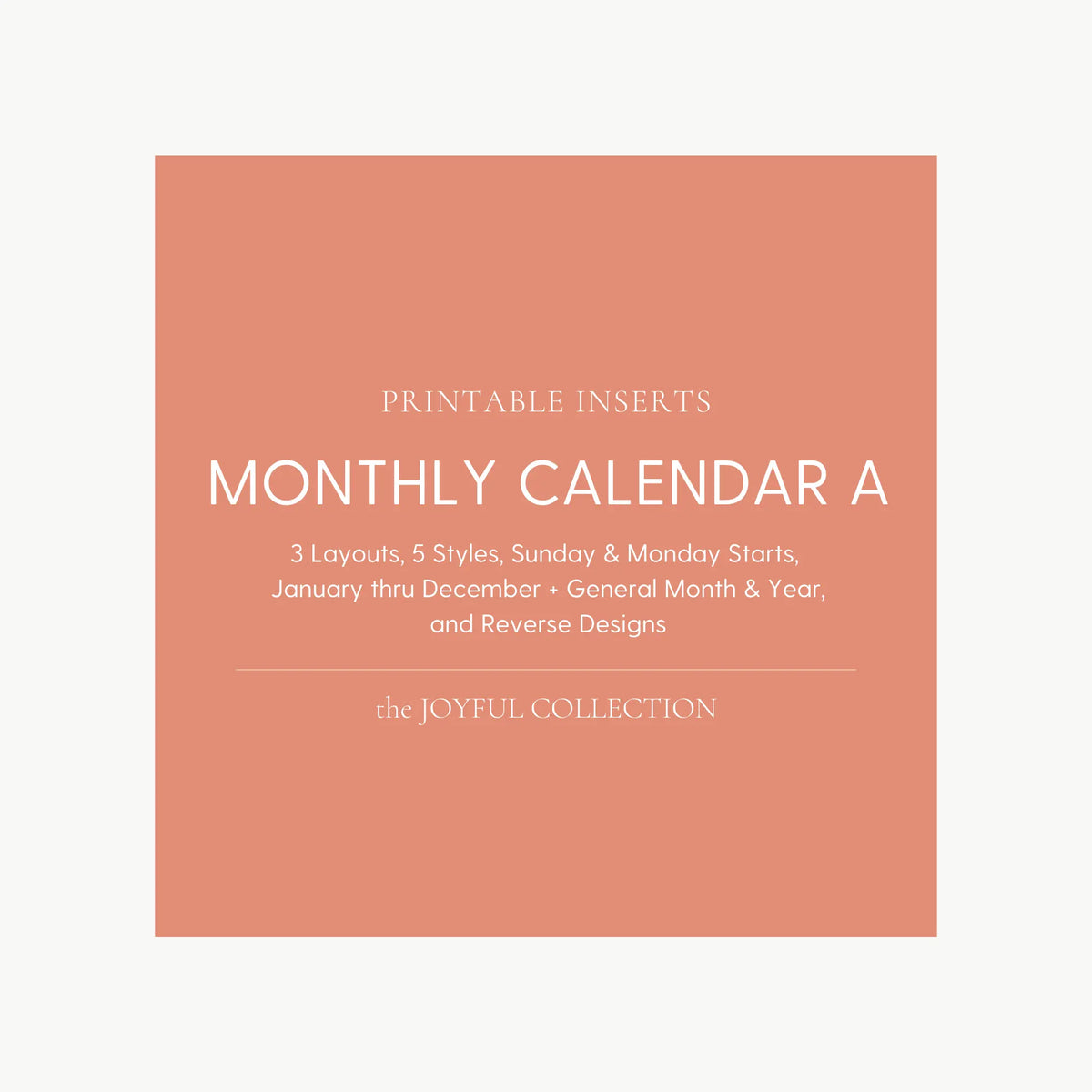 JOYFUL Monthly Calendar A