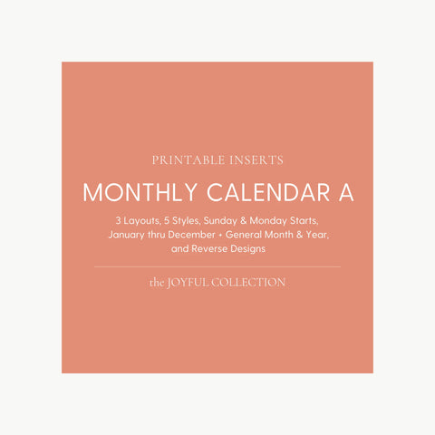 JOYFUL Monthly Calendar A