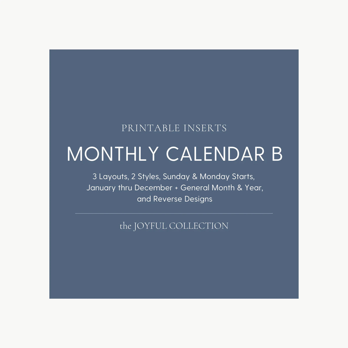 JOYFUL Monthly Calendar B