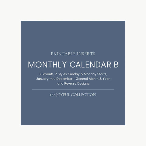 JOYFUL Monthly Calendar B