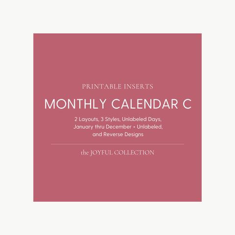 JOYFUL Monthly Calendar C