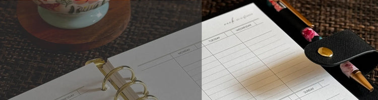 A5 ring planner with floral coffee cup