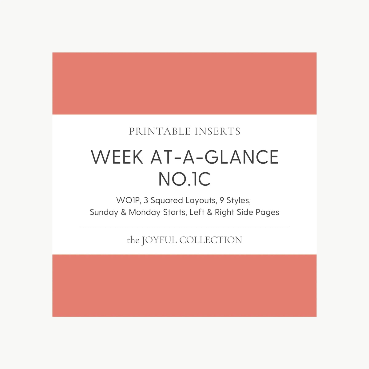 JOYFUL Week At-A-Glance No.1C | Squared