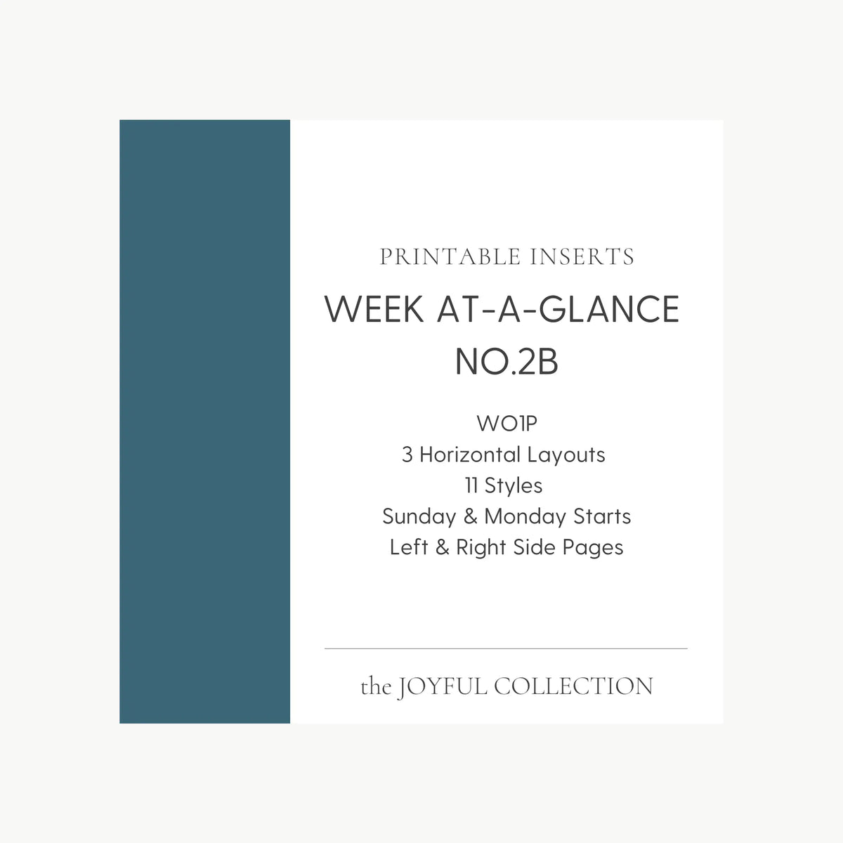 JOYFUL Week At-A-Glance No.2B | Horizontal